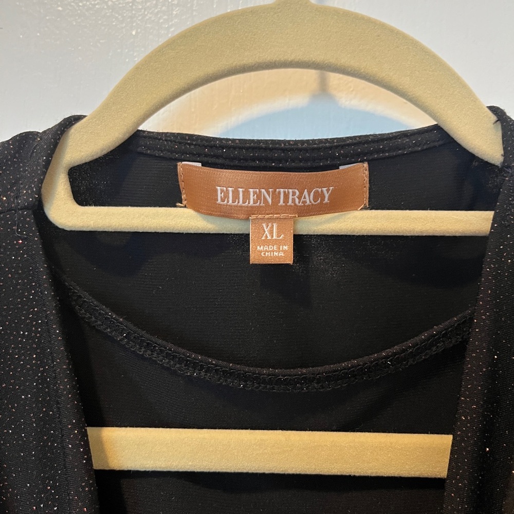 Ellen Tracy Black Glitter Dress